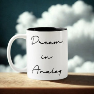 Dream in Analog Retro Two-Tone Coffee Mug