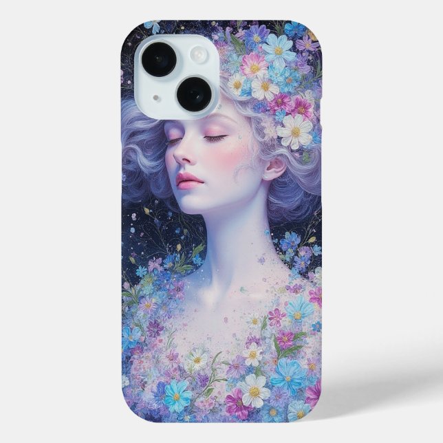 Dream in Bloom – Floral Fantasy Portrait Case-Mate iPhone Case (Back)