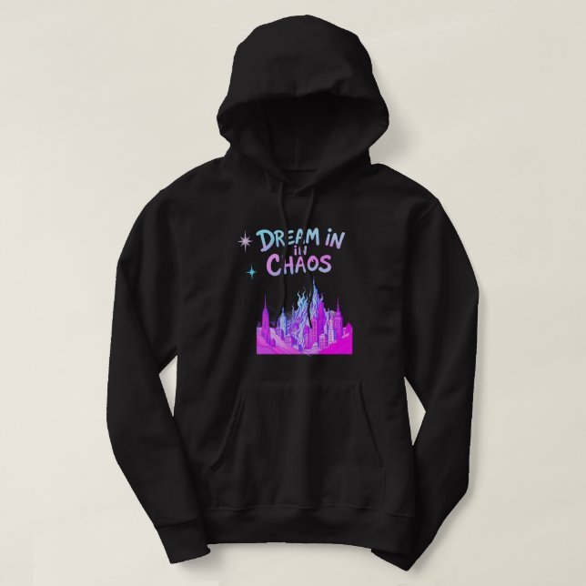 Dream in Chaos – Surreal Cityscape Hoodie (Design Front)