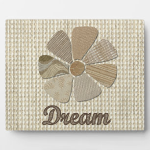 Dream Inspirational Collage Fabric Flower Plaque