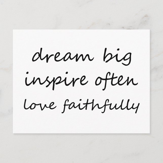 Dream Inspire Love Postcard (Front)