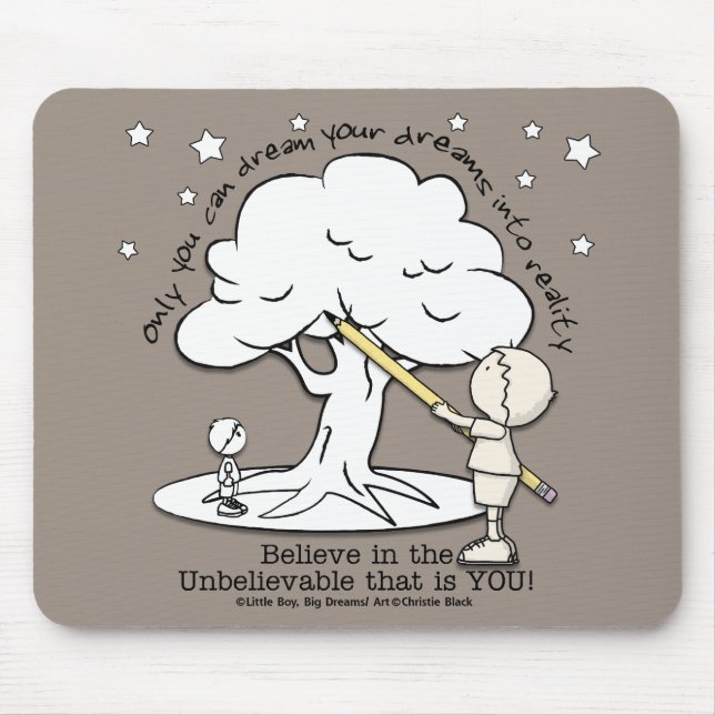 Dream Into Reality-Little Boy, Big Dreams Logo Mouse Mat (Front)