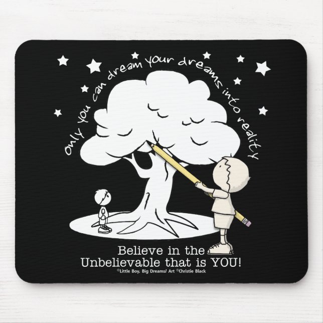 Dream Into Reality-Little Boy, Big Dreams Logo Mouse Mat (Front)