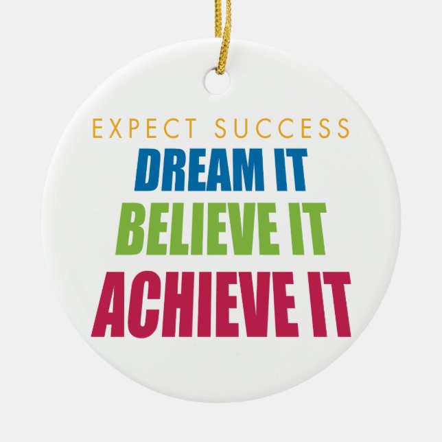 Dream It and Achieve It Ceramic Tree Decoration (Front)
