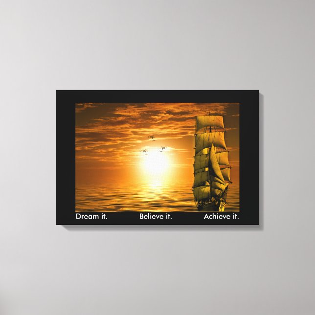 dream it believe it achieve it success motivation canvas print (Front)