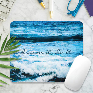 Dream It Do It Hawaii Turquoise Blue Waves Photo Mouse Mat
