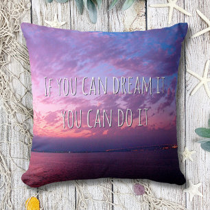 Dream It Do It Purple Ocean Sunset Photo (small) Cushion