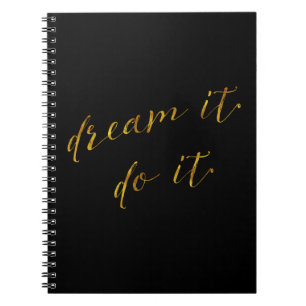 Dream It Do It Quote Faux Gold Foil Quotes Sparkly Notebook