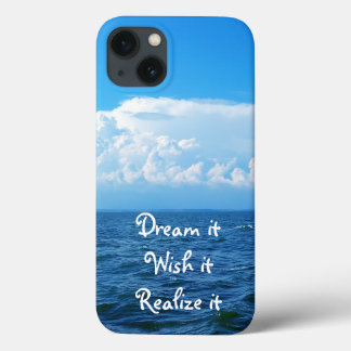 Dream it wish it Realise it quote sea design iPhone 13 Case