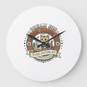 Dream Job Career Change Cat Dream Job Career Chang Large Clock