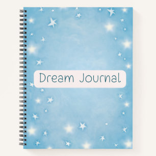 Dream Journal - Watercolor Blue and White Stars