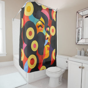 Dream lady orange yellow shower curtain