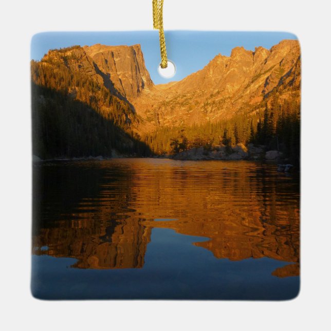 Dream Lake in Sunrise Light I Ceramic Ornament (Front)