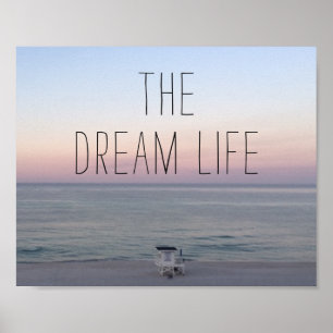 Dream Life Colorful Beach Poster