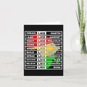 Dream Like African Leader For Men Women Black Hist Card
