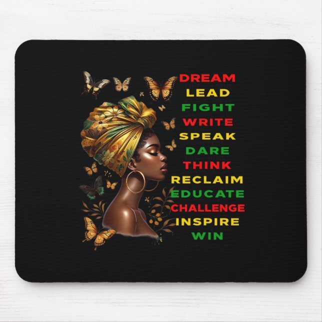 Dream Like Black Woman Martin Black History Month  Mouse Mat (Front)