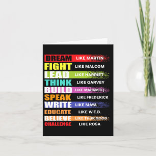Dream Like Martin Lead Like Harriet Black History  Card
