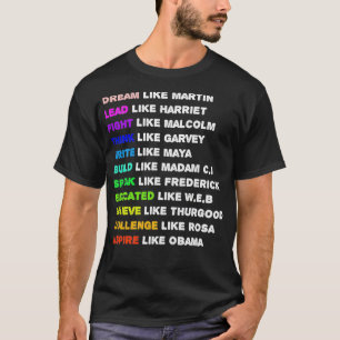 Dream Like Martin Lead Like Harriet Women Black Hi T-Shirt