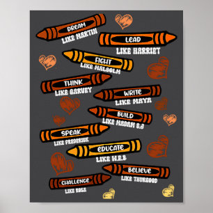 Dream Like Martin Leaders African Black History Mo Poster