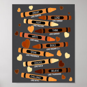 Dream Like Martin Leaders African Black History Mo Poster