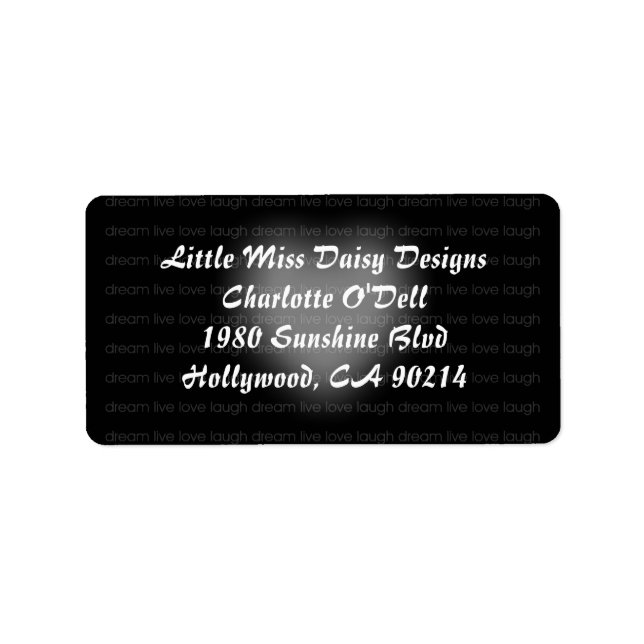 Dream Live Love Laugh; Labels (Front)