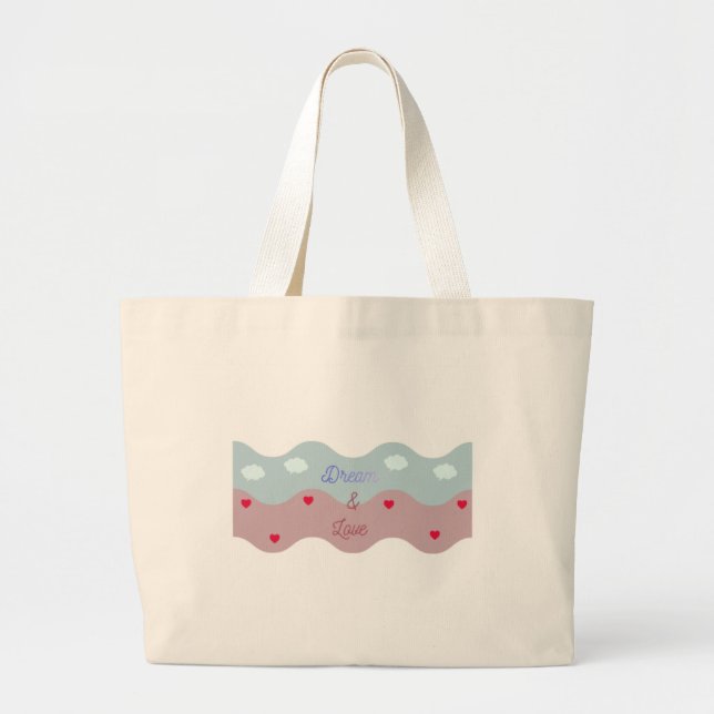 Dream & Love Pastel Tote Bag (Front)