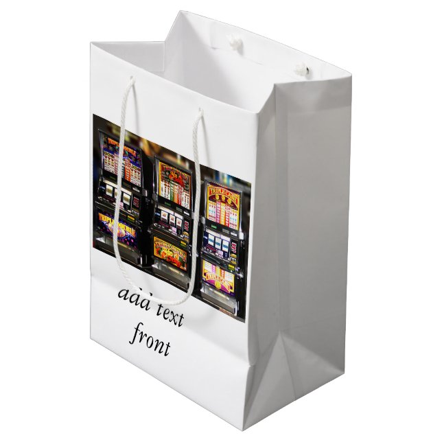 Dream Machines - Lucky Slot Machines Medium Gift Bag (Front Angled)