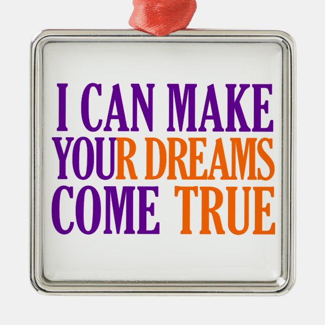 Dream Maker ornament, customisable Metal Tree Decoration (Front)