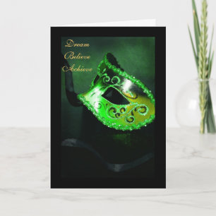 Dream Masquerade Green Graduation Card
