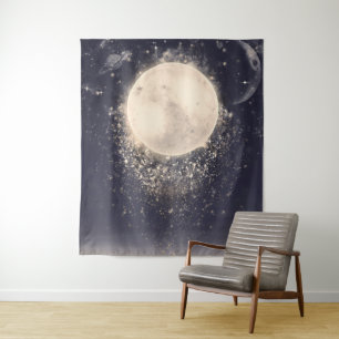 Dream Moon Magic Cosmic Sparkles Tapestry