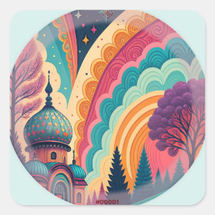 Dream Mosque Rainbow Label Sticker – Customisable
