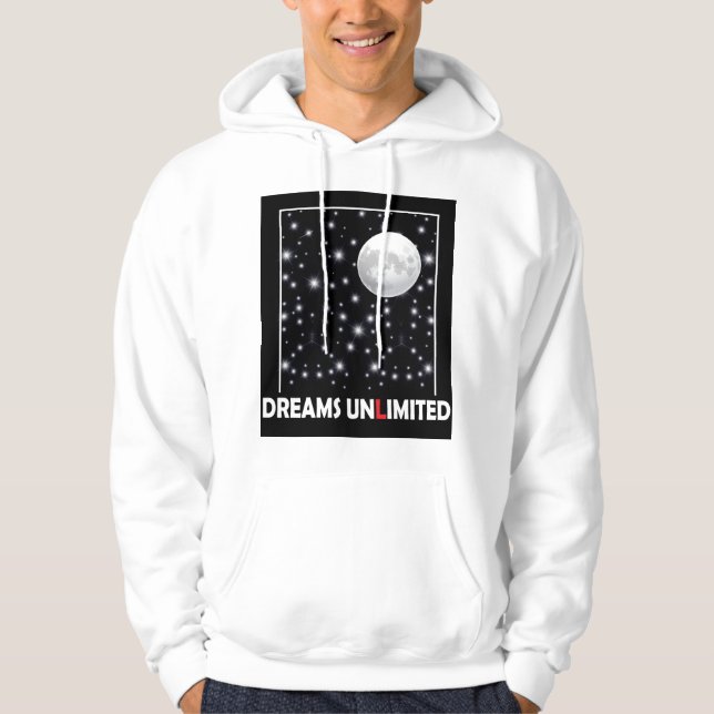 Dream motivational design with starry night & moon hoodie (Front)