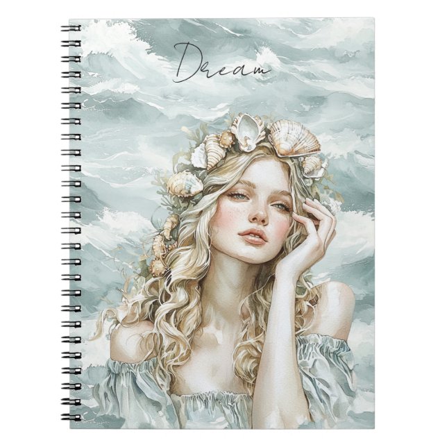 Dream Ocean Lady Notebook (Front)