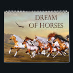 Dream Of Horses Custom Printed Calendar<br><div class="desc">A fanciful horse calendar that all horse lovers can your heart beat faster. Personalise your own printed calendar on Zazzle.com. Click the Customise button to insert your art, designs, or picture to create a one of a kind printed calendar! Try adding text using professional fonts & see a preview of...</div>