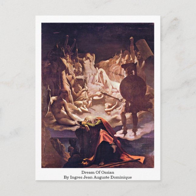 Dream Of Ossian By Ingres Jean Auguste Dominique Postcard (Front)