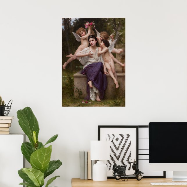 Dream of Spring, Rêve de Printemps by Bouguereau Poster (Home Office)