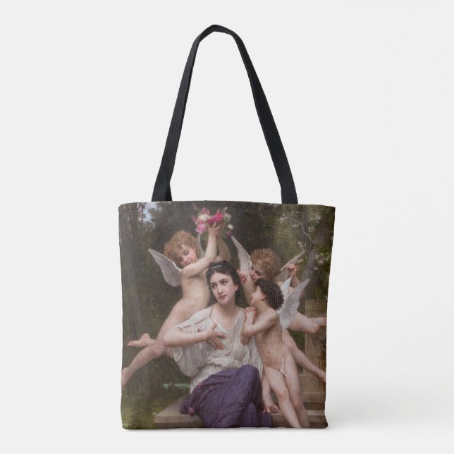 Dream of Spring, Rêve de Printemps by Bouguereau Tote Bag (Back)