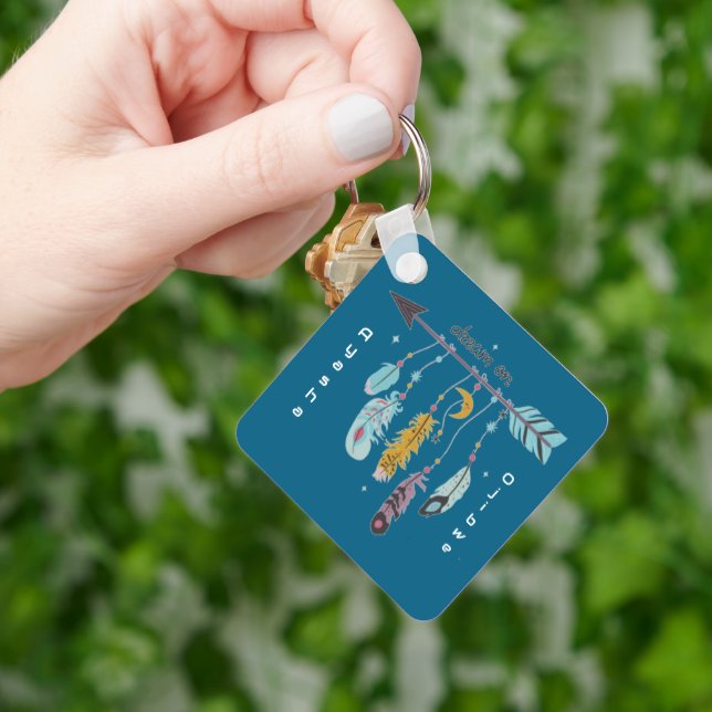 Dream On Boho Tribal Native Custom Tribe/Name Key Ring (Hand)