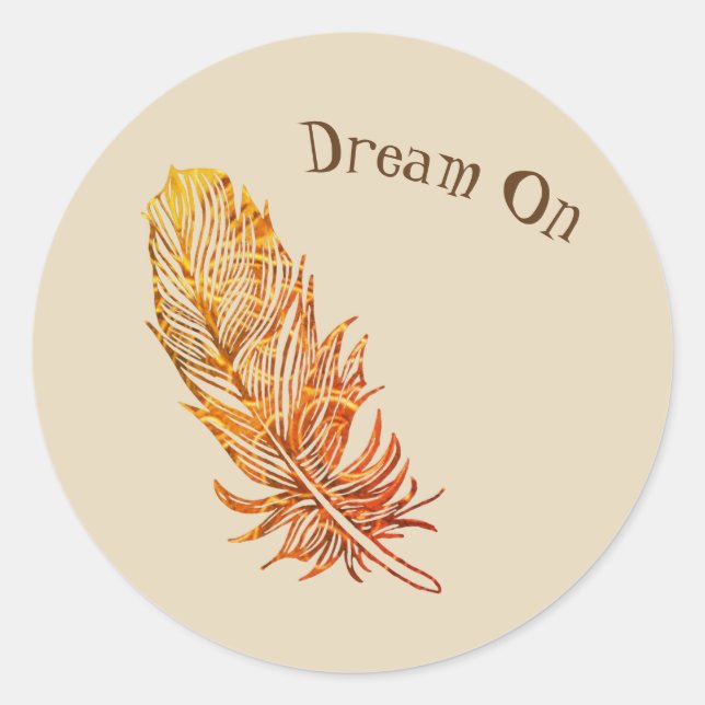 Dream On golden feather Sticker (Front)