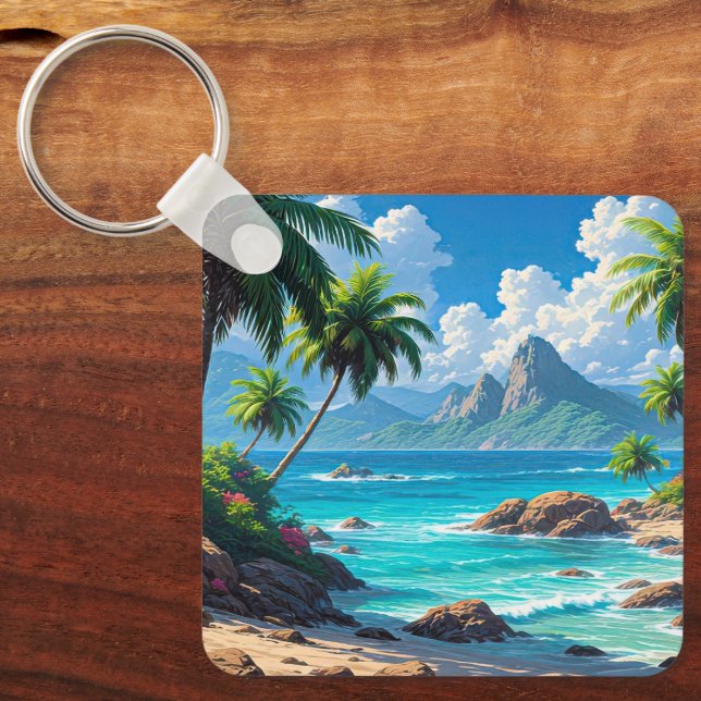 Dream On, Tropical Paradise, Key Ring (Front)