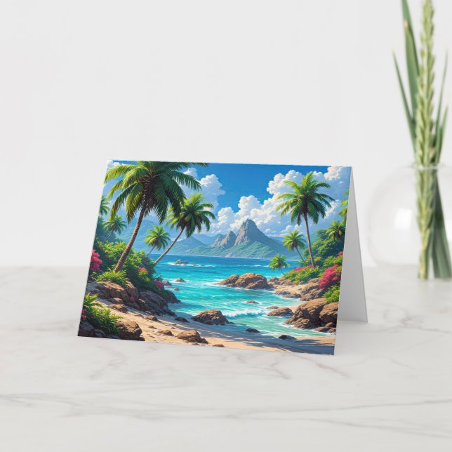 Dream On, Tropical Paradise, Thank You Card (Front)