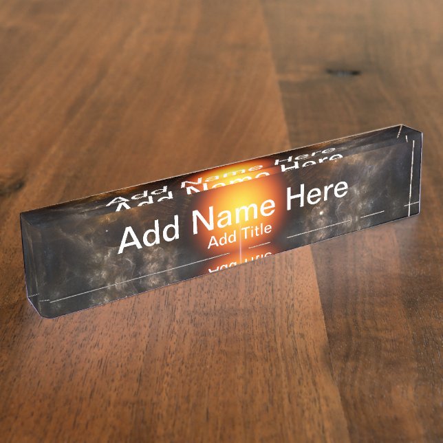 Dream Orb Fractal Art Desk Nameplate (Side)