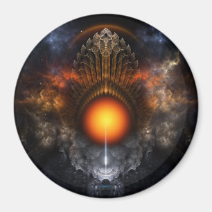 Dream Orb Fractal Art Round Magnet