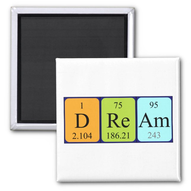 Dream periodic table name magnet (Front)