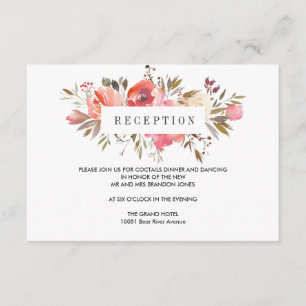Dream Pink    Floral WEDDING  Reception Enclosure Card