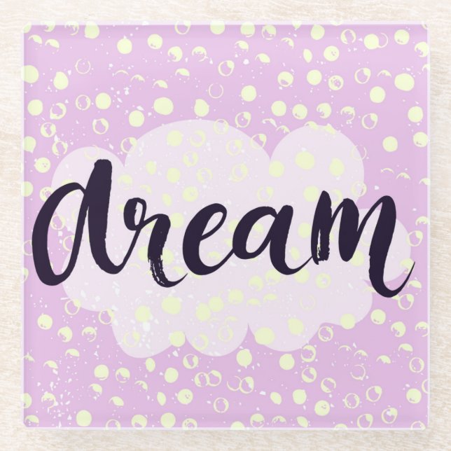 Dream Pink Glass Coaster (Front)