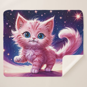 Dream pink kitten pets nursery unique design sherpa blanket