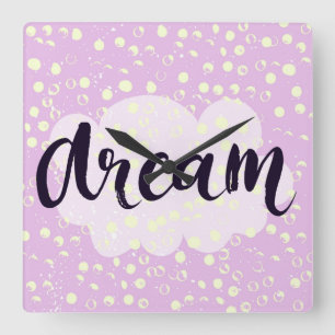 Dream Pink Square Wall Clock