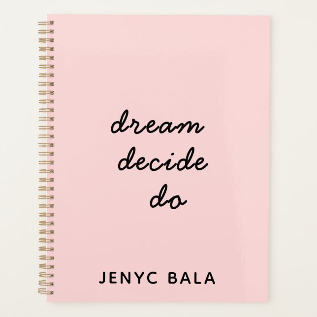 Dream Plan Do Blush Pink Design Planner (Front)