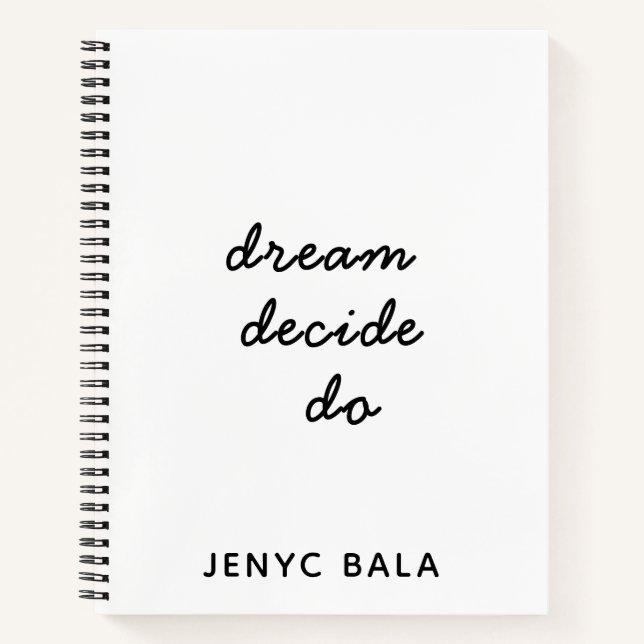 Dream Plan Do Lilac Pastel Design Notebook (Front)